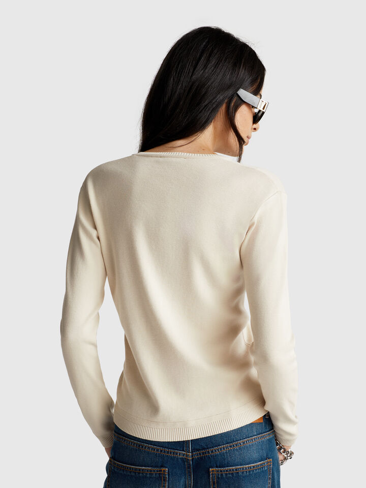 V NECK SWEATER L/S Women image number 2